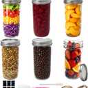 Mason Jars Wide Mouth 24 oz with Lids, Glass Jars with Airtight Lids and Band, Safe for Canning, Food Storage, Pickling, Overnight Oats Container, Pint and A Half Size (Pack of 6)