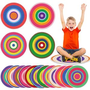 Tinideya 12 Pcs Kids Carpet Circle Seats for Class 16 Inch Round Classroom Rug Floor Cushions Soft First Day of School Educational Mat Non Slip Back to School Learning Playing Areas(Vivid)