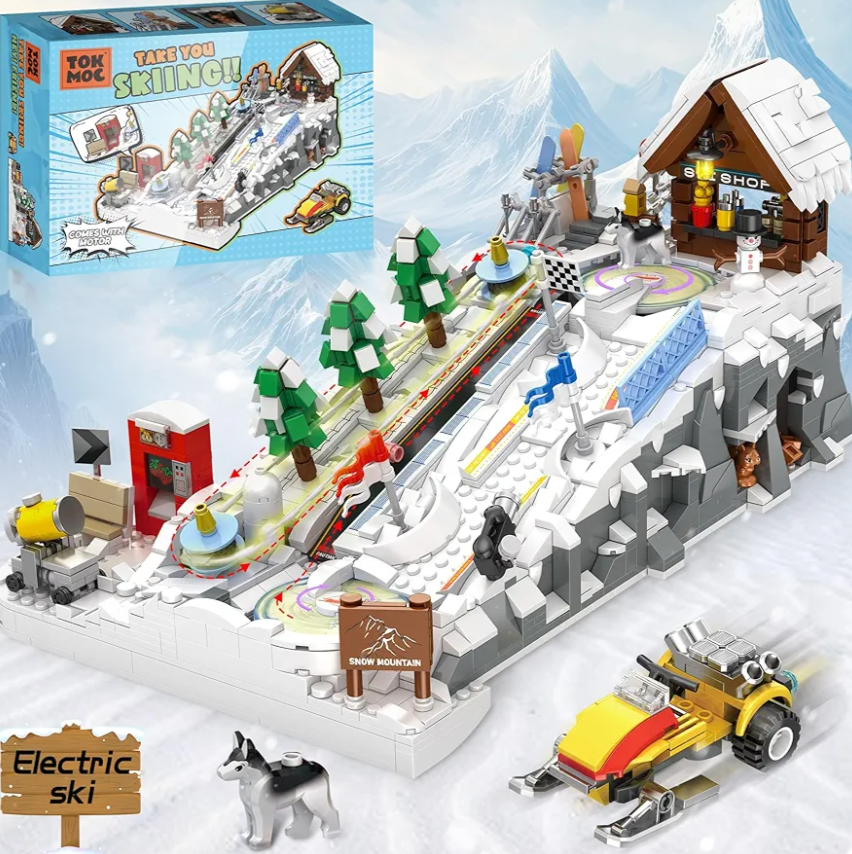 Slope Building Block Sets for Adults, Ski Resort Toy With Shop and Snow Mobile, Architecture Construction Models, Ideal Gift for Adult Teen and Ski Fans (2200PCS)