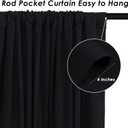 Black Backdrop Curtains 2 Panels 5ft x 10ft Polyester Photo Backdrop Drapes for Wedding Party Stage Birthday Decorations