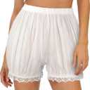 Women's Cotton Shorts Lolita Pumpkin Bloomers Victorian Kawaii Short Pants for Cosplay Casual Wear (Large, White)