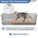 2PACK Stainless Steel Sifting Litter Box with Lid, XL Extra Large Sifting Cat Litter Box for Pine Pellets & Big Cats,Metal Pellet Sifter Litter Pan System for Odor Control,Sifting Box Liners & Scoop