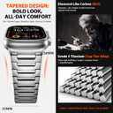 Titanium Watch Band for Men Compatible with Apple Watch Ultra 3/2/1 49mm,iWatch Series 11/10 46mm,9/8/7 45mm,6/5/4/SE3/2/1 44mm,3/2/1 42mm,Adjustable & Scratch Resistant Titanium Apple Watch Band