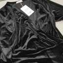 BeryLove Velvet Cocktail Party Formal Dress Long Sleeve Winter Wedding Guest Dresses (Large, Black)