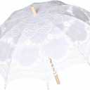 Vintage Lace Parasol Umbrella 32 Inch Bridal Wedding Decoration Umbrella for Photoshoot, Tea Party, Victorian Style Sunshade for Women and Adults