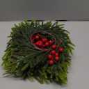 2 Pack Christmas Candle Rings Wreaths, 11.6 Inch Artificial Pine Spruce with Red Berries  Farmhouse Christmas Candle Rings for Pillar Candles, Holiday Table Centerpieces, Winter Wedding & Home Decor