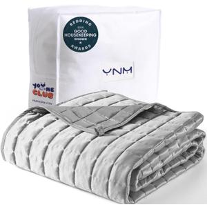 YnM Cooling Weighted Blanket for Adults, 15lbs Heavy Bed Throw Comforter with 100% PE Fabric, Ideal for Hot Sleepers or Summer Days(60x80 Inches for Queen/King Bed, 15 Pounds, Grey)