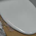 Mayfair Linden Slow Close Toilet Seat, Non Slip Heavy Duty Wood, Easy Install, Elongated, White