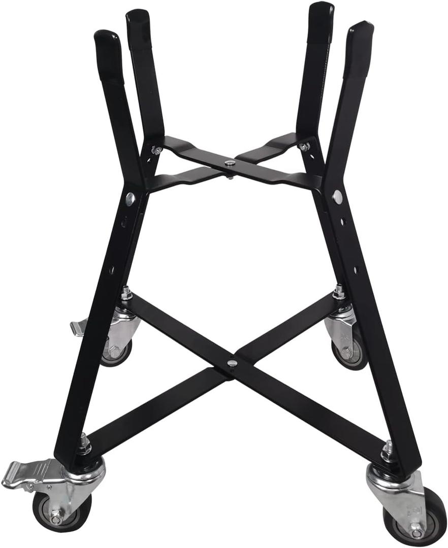 Rolling Cart for Kamado Joe Junior 13.5" Grill Stand for Kamado Joe Accessories, Rolling Nest with Heavy Duty Locking Caster Wheels Powder Coated Steel for Smoker Kamado Grill Stand Black (KJ JR.13.5 inch)
