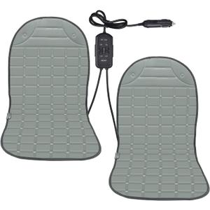 slashome Seat Cover Comfortable Winter Seat Cushion with Adjustable Buckle for Full Back and Seat 2-Pack (Grey)