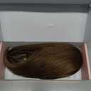 NTYNTY Ponytail Extension - 10" Short Claw Clip in Ponytail Hair Extensions Messy Bun Hair Piece Natural Soft Synthetic Straight Pony Tail Hair Pieces for Women - Light Brown
