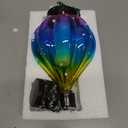 Hot Air Balloon Hanging Solar Lantern Outdoor Waterproof with Flickering Flame Gifts for Women Grandma Mom Glass Hanging Solar Lights Decorative for Outside Wall Front Porch Yard Garden Fence (Pink & Blue)