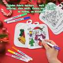 Patelai 42 Pcs Color Your Own Pot Holders Craft Project Including 30 White Pot Holders and 12 Fabric Markers for Kitchen Heat Resistant Cooking and Baking DIY & Painting Activities