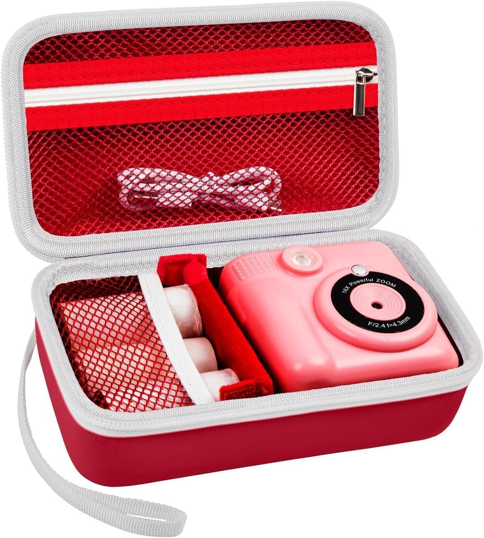 Case Compatible with ESOXOFFORE for Dylanto for Anchioo for WEEFUN for GKTZ for Amzelas for Mafiti Instant Print Camera for Kids, Film Camera Storage Holder Organizer Bag (Box Only)- Red