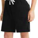 Topstype Boys' Casual Sweat Shorts Summer 5-6 Years (Black)