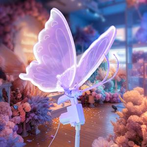 ENUOLI 23" Wedding Moving Butterfly Floor Lamp LED Ambient Creative Light