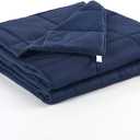 Weighted Blanket | 60''x80'',10lbs | for Individual Between 90-150 lbs | Premium Cotton Material with Glass Beads | Navy