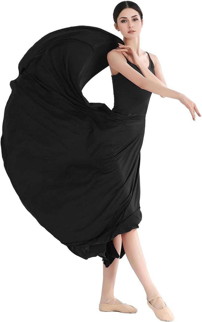 Women's Lyrical Dance Costume Halter Lyrical Dance Dress Split Skirt Ballet Contemporary Dancewear, Large