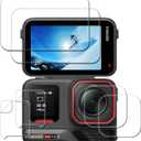 [2+2+2Pack] Screen Protector for Insta360 Ace Pro 2+Lens Protector for AcePro 2 Lens(Not ULTRA WIDE LENS) +PET(Not Glass) for Insta 360 Ace Pro2 Front Screen,9H Tempered Glass Protection Kit in Reusable Storage Case