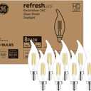GE Refresh LED Light Bulbs, 60 Watt Eqv, Daylight, Decorative Bulbs, Small Base (8 Pack)