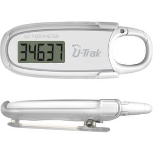 3D Pedometer for Walking with Removable Clip and Carabiner Simple Step Counter for Walking Accurate Clip On Step Tracker for Men Women Kids (White)
