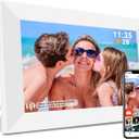 Frameo 10.1" Digital Picture Frame White, Smart WiFi Digital Photo Frame with IPS Touch Screen, 1280x800 HD Display, 32GB Auto-Rotate Wall Mountable, SD/USB Slot, Instant Sharing via Frameo App