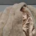 GORAIS Women Wedding Faux Fur Shawl and Wrap Bridal Winter Fur Stole Shrug for Brides and Bridesmaids (Small, Camel)