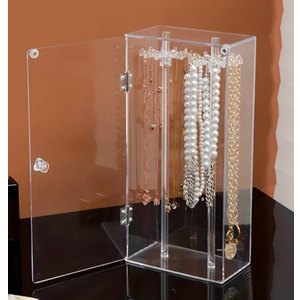 Clear Jewelry Display Stand Rotating Necklace Bracelet Holder Jewelry Storage Rack Show Bracket