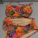 Herseas Women's High Waisted Bikini Sets One Shoulder Floral Print Swimsuits 2 Piece Tummy Control Bathing Suits (Large, Tropical Animal Print)