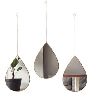 DECANIT Decorative Wall Mirrors Set of 3,Gold Accent Hanging Mirrors for Living Room, Bedroom & Entryway Modern Farmhouse & Boho Home Decor