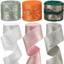 Suncalla 30 Yards Shimmery Chiffon Silk Ribbons for Xmas Tree Decoration Wedding Decor Invitations Bridal Flower Bouquets Gift Wrapping DIY Crafts(Multicolor)