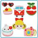 5D Diamond Diamond Keychain Kits for Kids, 6 Pcs Arts and Crafts for Kids Ages 8-12 Painting by Numbers for Birthday Christmas Decoration