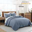 Quilt Queen Size Dusty Blue, Lightweight Quilt for Summer Ultra-Soft Microfiber Modern Style Quilted Clouds Pattern Bedspread Quit (Full/Queen(90" x 96"))