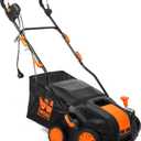 WEN DT1516 16-Inch 15-Amp 2-in-1 Electric Dethatcher and Scarifier with Collection Bag, Black