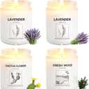4 Pack Soy Wax Candle Gift Set  Long Lasting Aromatherapy Candles for Home, Lavender, Cactus Flower & Wood Scents, Natural Relaxing Spa Candles for Women