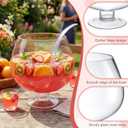 2 Gallon Glass Punch Bowl with Plastic Ladle Set, Large Punch Bowl with Stem Design for Party Cocktails, Holidays, Schools, Irish Festival, Easter, Functional Centerpiece (EXP 01/01/27)