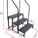labwork 3 Step RV Steps with 2 Handrails w/Step Mat 660 lbs Load Capacity Spa Steps Outdoor Stairs for 5th Wheel RV Camper Trailer Porch with Non-Slip Mats