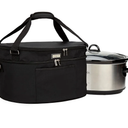 HOMEST Slow Cooker Bag for Crock-Pot 6-8 Quart, Insulated Travel Carrier with Easy to Clean Lining, Carry Case with Top Zip Compartment and Utensil Pocket
