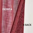 MIULEE Christmas Linen Cafe Curtains 30 Inch Length for Kitchen Bathroom Over Sink 2 Panels, Farmhouse Rod Pocket Short Semi Sheer Light Filtering Tier Curtains for Small Half Window, Burgundy Red