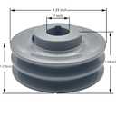 2AK44-1 Double Groove Pulley,v Belt Pulley 1 inch bore 4.25" OD,Motor Pulley cast Iron for A AX 3L 4L V-Belts,2AK441 Pulley
