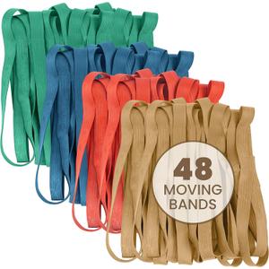 kitchentoolz 48 Pack Mover Bands Extra Large Rubber Bands for Furniture & Moving Blankets Heavy-Duty Stretch Bands in 4 Sizes (25", 30", 36", 42")