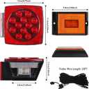 Submersible LED Trailer Light Kit, IP67 12V DOT Stop Brake Tail Turn Signal Lights with 25ft Wiring Harness, Marine Boat Trailer Lights for Utility RV Truck, Luces para Trailas Under 80"