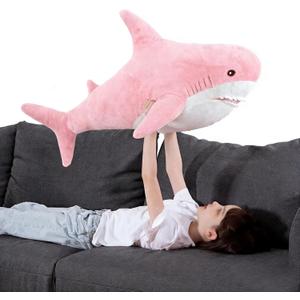 MorisMos Giant Shark Stuffed Animal Plush, Large Stuffed Shark Toy, Soft Shark Pillow for Kids Boys Girls Birthday Christmas, 32inch, Pink