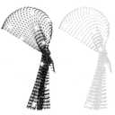 2 Pcs Rhinestone Head Scarf Mesh Headbands Rave Head Scarf Festival Accessories for Women 70s Nightclub Disco Headband Sparkly Bandana Glitter Hair Wrap Crystal Chainmail Beaded Headpiece