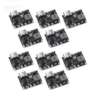Teyleten Robot 18650 Lithium Li-ion 3.7V 4.2V Battery Charger Board DC-DC Step Up Boost Module TP4056 DIY Kit Parts Type-C 10pcs