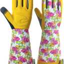 Long Gardening Garden Gloves,Thorn-proof&Puncture Resistance Rose Cactus Gauntlet Glove for Gardener,Gifts (Large (Pack of 1))