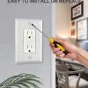 2 x 4-Pack Hammered Decorator Wall Plates, for Receptacle, Dimmer Switch, GFCI Outlet, Pure White Outlet Cover Plate, Durable Metal, 3.15''*4.88'', Midsize