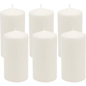 Stonebriar Unscented White Tall Pillar Candles, 65 Hour Burning Candle Pillars, Perfect for Decor, Weddings, Emergencies 3" X 6", 6 count