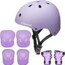 Kids Helmet Pad Set, Adjustable Kids Skateboard Bike Helmet Knee & Elbow Pads Wrist Guards Kids Protective Gear Set for Girls Boys Bicycle Bike Roller Skating Scooter Rollerblade Sport, M