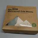 2-Pack Waterproof Baby Crib Sheets for Boys, Girls - 52x28 Viscose Derived from Bamboo Toddler Bed Sheet Neutral, Fitted Crib Mattress Protector Cover for Baby Bedding, Soft & Gentle (Avocado)